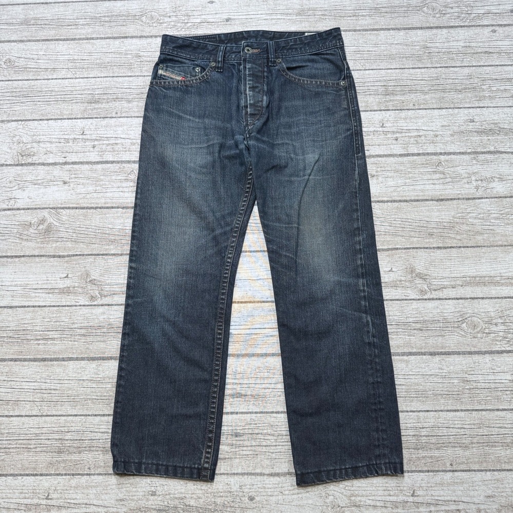 Diesel Braddom Jeans Men's 29x32 Dark Blue Denim Regular Slim Carrot Button Fly